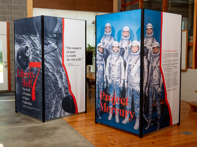 Upland® LEK® frameworks with fabric banners built for the Cosmosphere