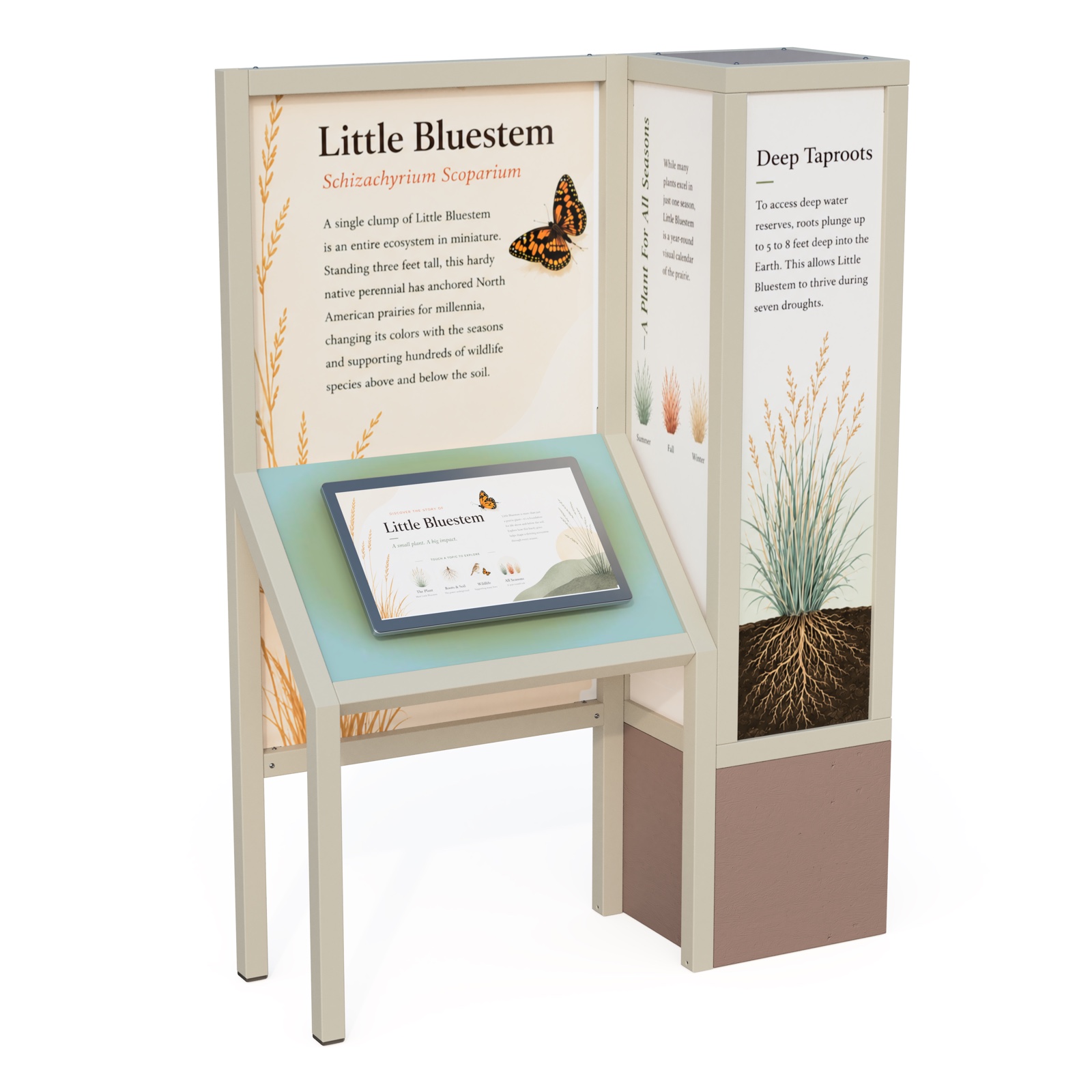 Upland Strata K2 freestanding interpretive kiosk