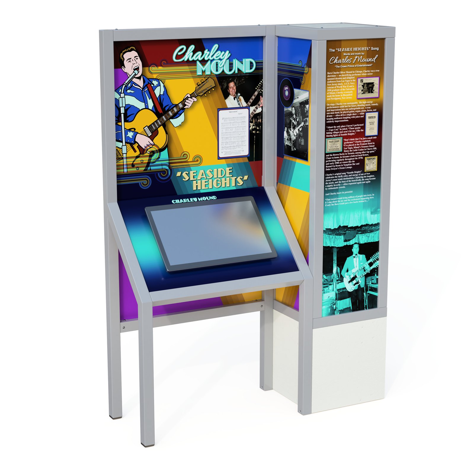 Strata K2 kiosk shown in a second color scheme with custom graphics