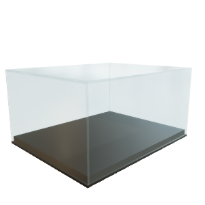 Upland tabletop display case with acrylic vitrine and baltic birch base