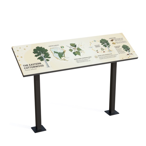 Upland Waymaker indoor reader rail with powder-coated steel legs
