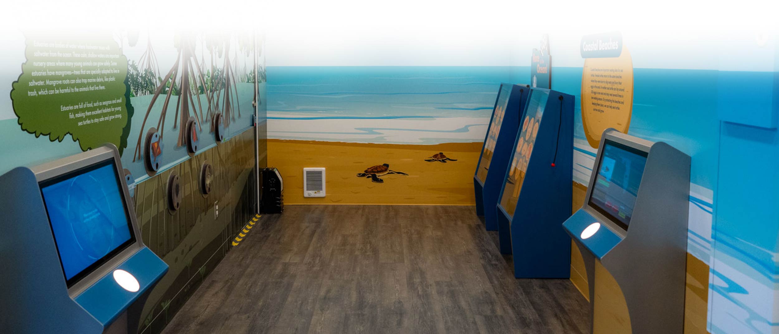 Interior of the Clearwater Marine Aquarium mobile classroom