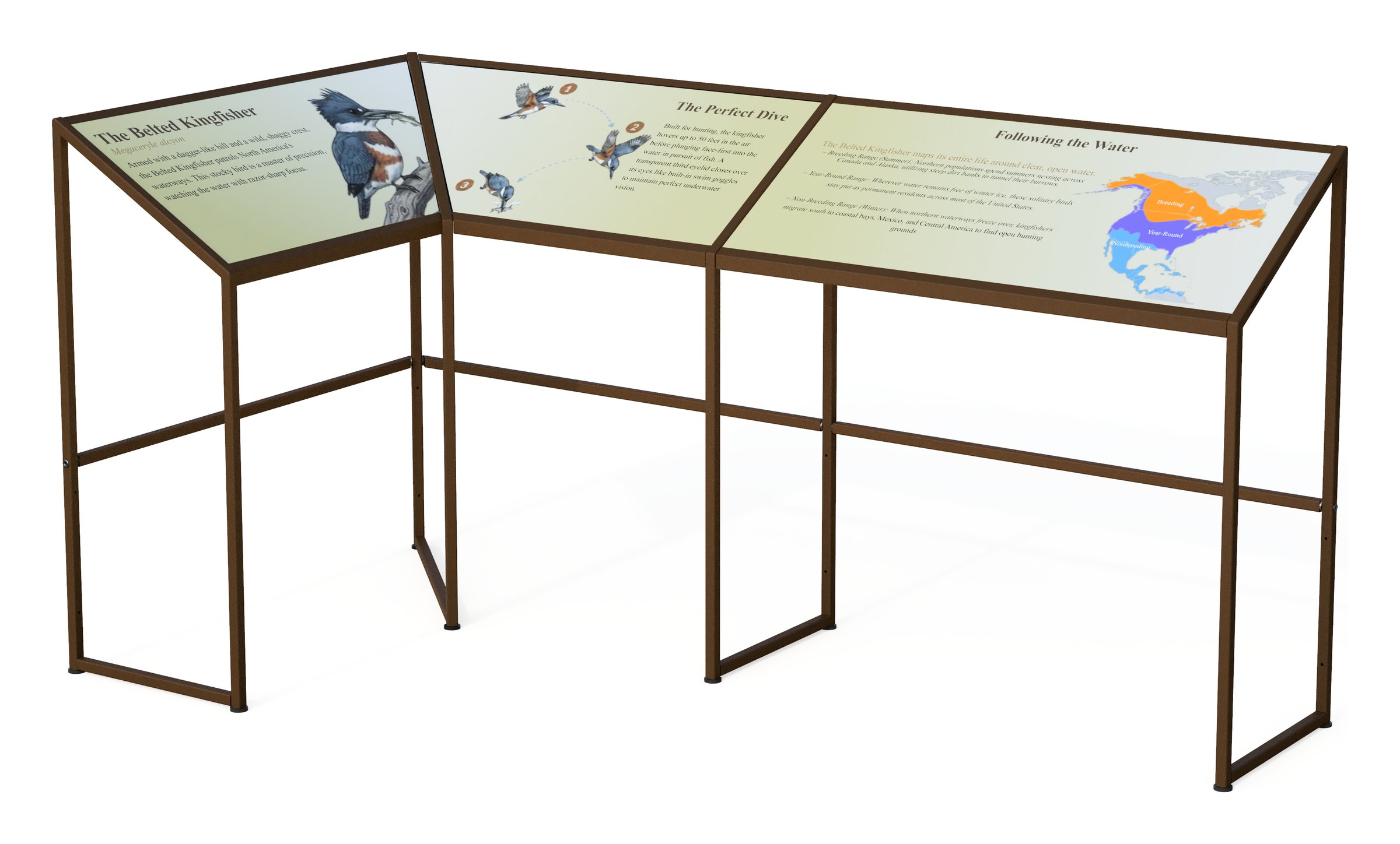 Upland Ridgeline Reader Rail — L-shaped configuration with interpretive graphics