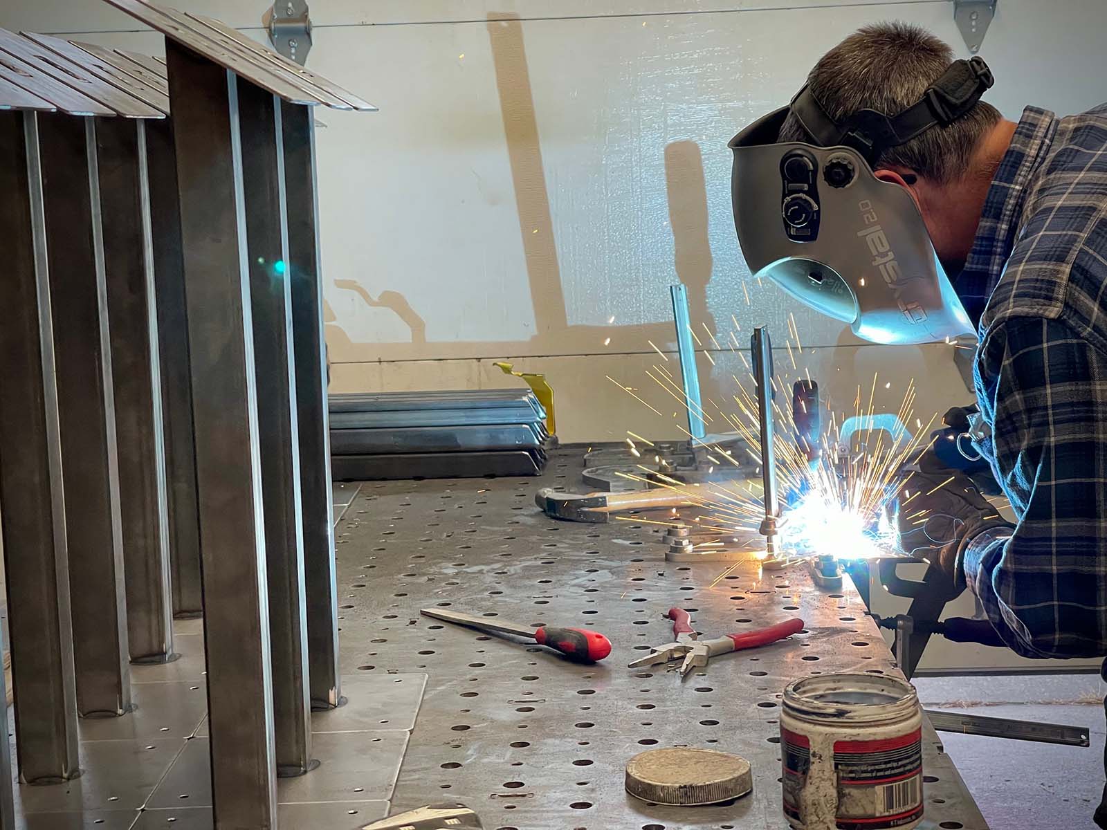 Welding Waymaker reader rail legs