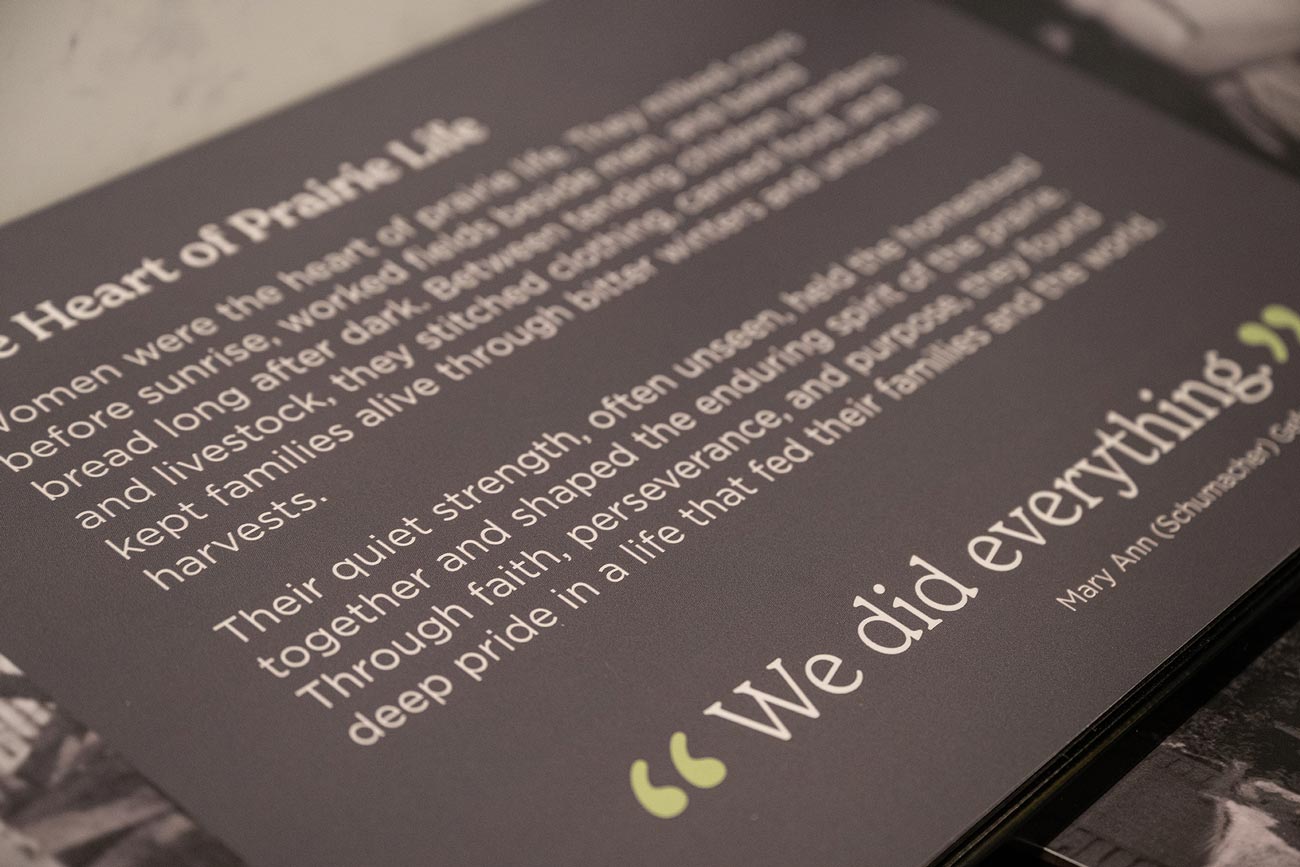 The Heart of Prairie Life quote wall reading We did everything